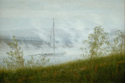 Elbe Ship in Early Fog by Caspar David Friedrich